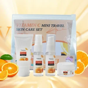 Facial Skin Care Set Travel Size Vitamin C Niacinamide Moisturizing Whitening Natural Skincare Kit