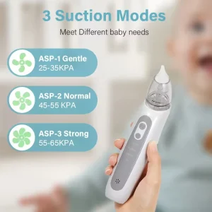 Factory Custom Music Nose Vacuum Cleaner Pump Rechargeable 65kps Strong Suction Electric Nasal Aspirator for Adult Children