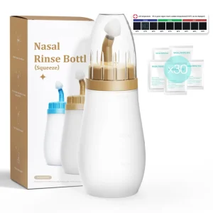 Factory Customized Silicone Nasal Washer Nose Irrigator Manual Nose Cleaner 300ml Nasal Wash Bottle at Home and Travel