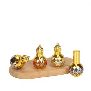 Factory Electroplated Glass Bronzing Essence Oil Roller Bead Portable Travel Sample Spray Bottle Perfume Split Empty Bottle