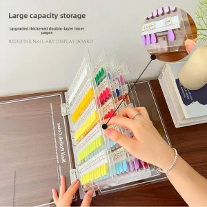 Factory Magnetic Nail Polish Display Book Transparent Slot Nail Book for Nail Art Salon Portable Swatch Organizer for Gel Polish