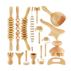 Factory OEM Wood Therapy Wooden Body Massage Kit Tools Back Massager Therapy Wood Set