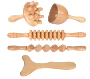 Factory OEM Wooden Body Lymphatic Drainage Tool Kit Wood Therapy Massage Tools