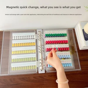 Factory Price New Magnetic Nail Art Color Chart Book Double layer Transparent Acrylic Display Album for Gel Polish Swatching