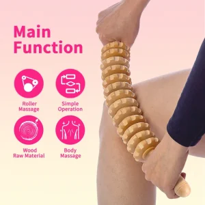 Factory Price Wood Therapy Wooden Body Massage Roller Kit Tools Back Handheld Massager Therapy Wood Set