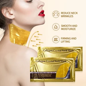 Factory Supplier Gold Collagen Neck Mask Skin Care Firming Anti Aging 24K Gold Mask