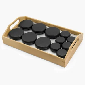 Factory Supplier Hot Stone Massage Heating Bamboo Plate Basalt Rock Warmer Kit for Muscle Relaxation and Stress Relief