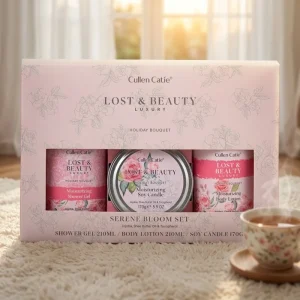 Factory Women’s Rose Gift Set Shower Gel Body Lotion Shower Gel Set for Mothers Day Valentines Day Bath Gift Set