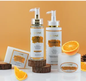 Fast Brightening Vitamin C Sets Soap Serum Body Lotion Face Cream Skin Care Set for Black Women