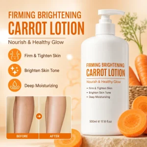 Firming Moisturizing Brightening Carrot Lightening Body Lotion Cream Natural Organic Skin Nourish Lightweight