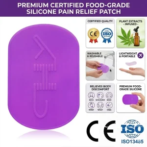 Food-Grade Silicone Patch with Plant Essence CE ISO13485 Approved Reusable Therapy Sticker for Muscle & Body Discomfort Relief