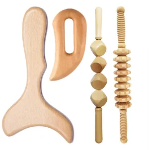 Full Body Lymphatic Back Massage Roller Wood Pain Relief Wood Massage Kit Therapy Tools Wooden Foot Massager
