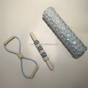 Full Body Massage Set for Home Yoga Foam Roller Resistance Band & Massage Stick for Back Neck Legs & Feet Relaxation