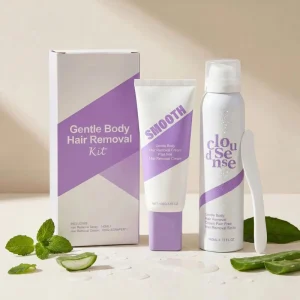 Gentle Body Hair Removal Kit Gentle Formula Hair Removal Duo with Cream and Mousse for Sensitive Skin
