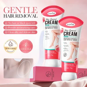 Gentle Hair Removal Cream Peach Scent No Residue Black Spots Moisturizing 75g