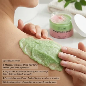 Gentle Sugar Body Scrub Watermelon 250g Exfoliating Moisturizing Baby Soft Skin Shea Mango Almond Oil