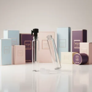 Glass Mini Essential Oil Pocket Sample Bottles 1ml 2ml 3ml Clear Bottle Test Tube with Glass Stick Portable Vial for Perfume
