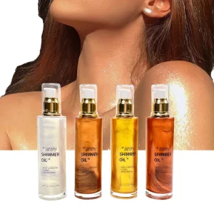 Glitter Spray Vegan 24K Gold Flakes Shimmer Liquid Waterproof 12H Wear Non Toxic Illuminating Glow Drops Face Body Highlighter