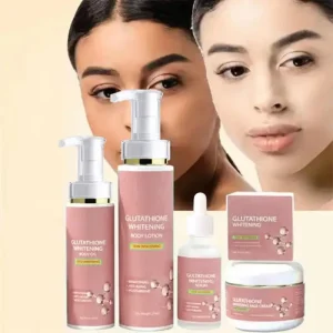 Glutathione & Hyaluronic Acid Whitening Bleaching Body Lotion Face Cream Body Oil Moisturizing Anti Aging Skin Care Set