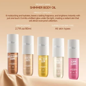 Golden Highlight Moisturizing Body Oil with Vitamin E and Jojoba Long-Lasting Glow Regular Size