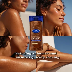 Golden Hour Glow Shimmering Body Oil Hydrating Cocoa Butter Vanilla Moisturizing Body Care 200ml for All Skin Types