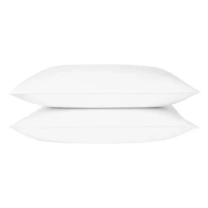 Goose Down Feather Pillow Solid Cotton Shell Custom Logo Option Cooling Design for Side Back Stomach Sleepers Hotel Bed Pillow