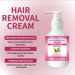 Hair Removal Cream for Women Sensitive Depilatory Cream for Men Body Legs Chest Underarms Intimate Areas Vitamin E