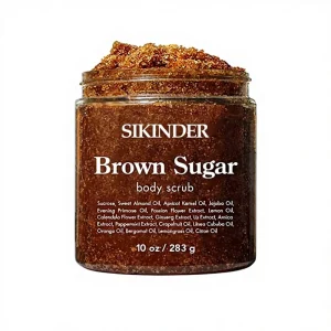 Herbal Brown Sugar Mud Body Scrub with Salt Exfoliation for All Skin Types