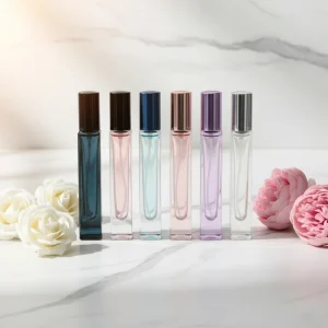 High End Luxury Portable 10ml Glass Perfume Decant Bottle 3ml Press Spray 5ml Sample Empty Bottle for Skin Care Serum