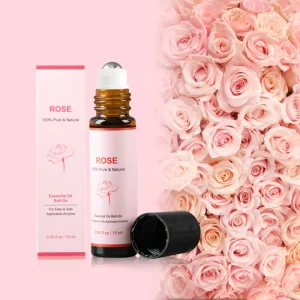 High Quality Portable Aromatherapy Roll Blend Pure Essential Oil Perfume for Headache Relief Rose Plant Floral Fragrance