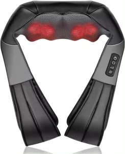 Home Care Car Electric Shiatsu Kneading and Rolling Back Neck Shoulder Massage Shawls Massager with Heat