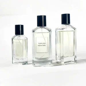 Home Fragrance Perfume Bottle Clear Flat Glass Packaging Perfume Bottle 30 ml 50ml 100 ml With Box