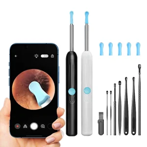 Home Use Portable Wifi Otoscope Camera Visual Ear Cleaner AI Smart Electric Ear Wax Remover Tool with 6pcs Ear Spoon Heads