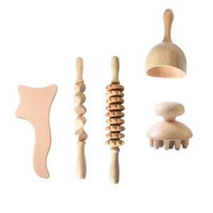 Home Use Wood Therapy Massage Tool Anti Cellulite Fascia Massage Roller for Full Body Muscle Pain Relief