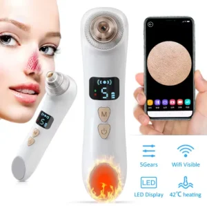 Home use Handheld Blackhead Removal Device Heat Warm Electric Wifi Blackhead Removing Vacuum Nose Visual Blackhead Device