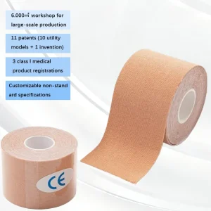 Hot Sell 5cm X 5m Water Resistant Skin Color Pre Cut Kinesiology Tape Patches for Ankle Professional Athlete Body protection