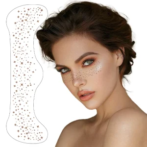 Hot Sparkle Makeup Patches Temporary Tattoo Sticker Brown for Body Art Design Freckle Style for Holiday Parties Paper Festivals
