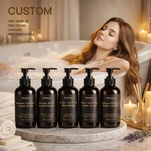 Hotel Gentle Amino Acid Keratin Skin Smoothing Body and Hair Care Set Refreshing Body Wash Hydrating Avocado Oil Body Lotion