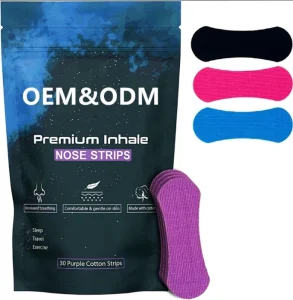 Hypoallergenic Nasal Strips Pink Latex Free Breathable Nose Wraps Anti Sweat Multi Region Care Patches