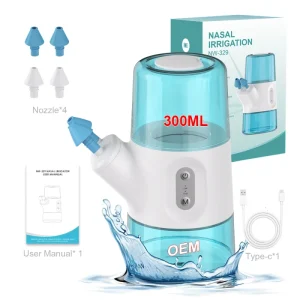 IPX7 New Arrival 2 Modes Double 300ml USB C Charging Nose Cleaner Self Cleaning Nose Care Electric Nasal Wash Irrigator