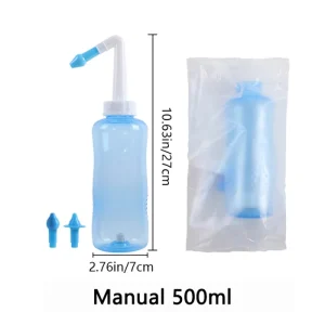 ISO13485 Certified Factory Portable Nasal Irrigator Sinus Rinse Bottle High Quality Manual Nasal Wash Bottle