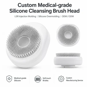 ISO13485 Medical Grade Silicone Brush Head LSR Overmolding Soft Touch for Beauty Device OEM ODM