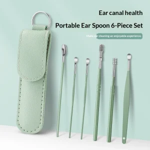 In Stock 6 Piece Ear Pick Set Portable Boxed Ear Cleaning Tools Spiral Spring