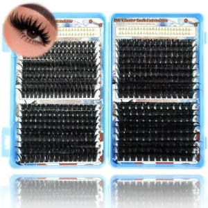 Individual Mink Lash Extension Kit Custom Logo Wispy Diy Cluster Lash Book DIY Lash Clusters Fan Eyelashes