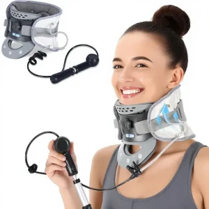Inflatable Cervical Neck Traction Device for Pain Relief Air Pump Neck Stretcher for Home Use Spine Decompression Collar