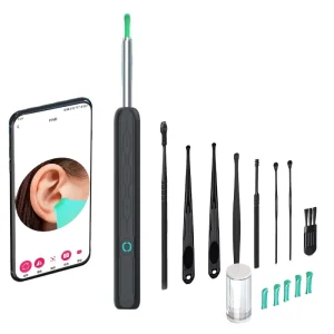 Integrated Spoon Head Ear Wax Removal Tool Visual Earpick Ear Cleaner with Camera and Light for Household