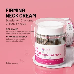 JOYVIN Triple Neck Firming Cream Anti Wrinkle Tightening Smoothing Moisturizing Adults Cruelty Free FDA Registered Low