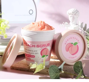 Jiajie Private Label OEM OEM Shea Sugar Scrub Peach Scrub Skin Whitening Cellulite Body Scrub