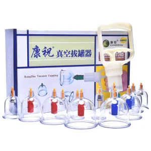 Kangzhu 12pcs ABS+AS Plastic Hijama Vacuum Suction Cups Set CE Certified Antirheumatic Body Massage Cupping Therapy Kits Class I