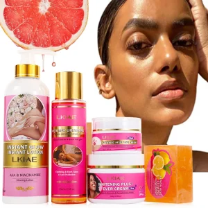 Korean Beauty Natural Rejuvenating Vitamin C Face & Body Inhibit Melanin LKIAE Niacinamide Anti aging Brightening Skin Care Set